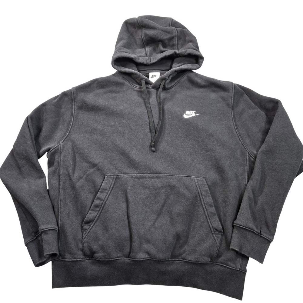 Nike‎ Hoodie Mens Large Black Club Fleece Pullover Sweatshirt BV2654-010